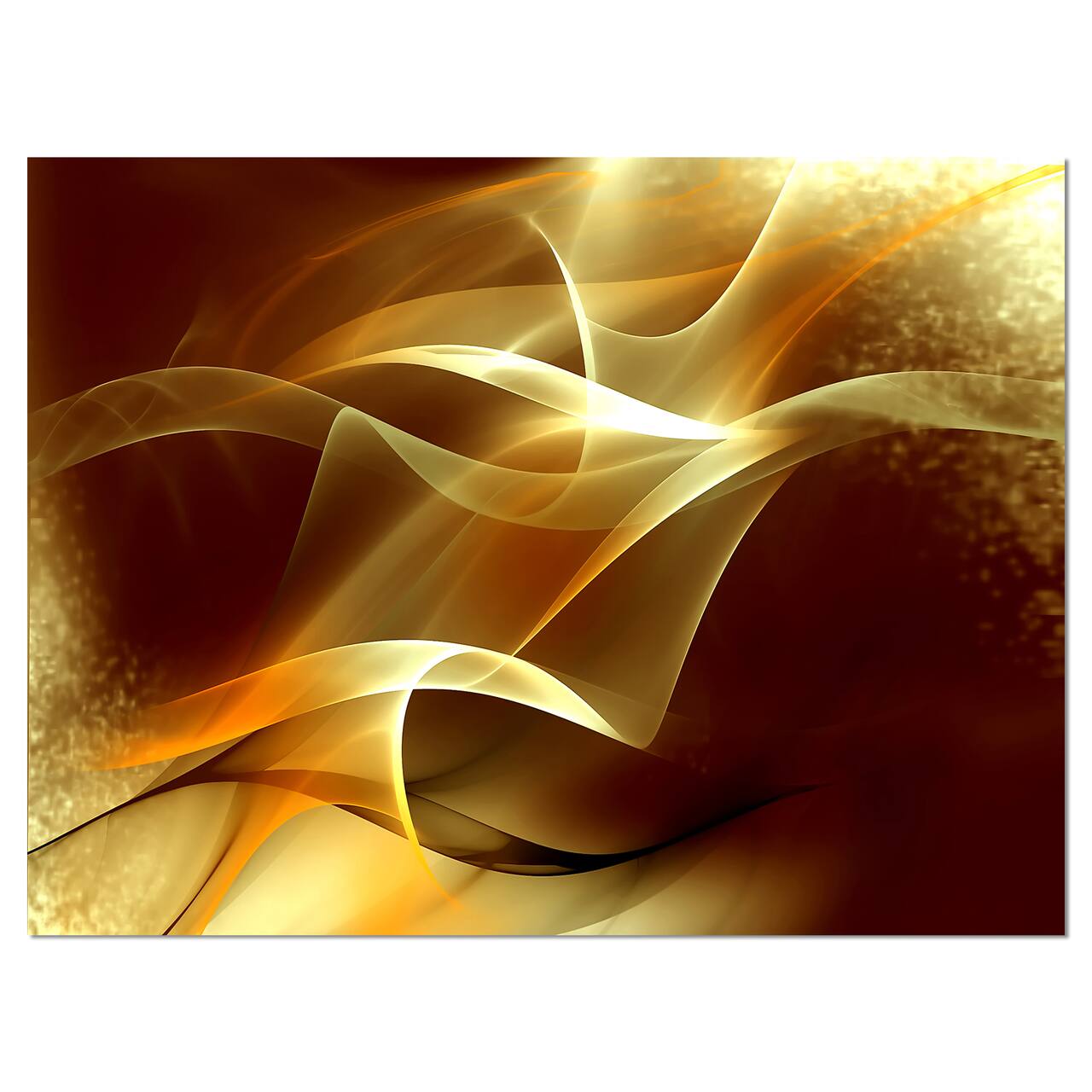 Designart - Light Yellow Abstract Fractal Design - Large Abstract Canvas Art